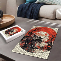 Samurai Warrior Japan Puzzle Red-blossomed Tree Classic Japanese Stylized LT14 - Polynesian Pride
