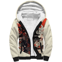 Samurai Warrior Japan Sherpa Hoodie Red-blossomed Tree Classic Japanese Stylized LT14 Unisex Red - Polynesian Pride