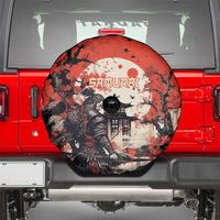 Samurai Warrior Japan Spare Tire Cover Red-blossomed Tree Classic Japanese Stylized - Polynesian Pride