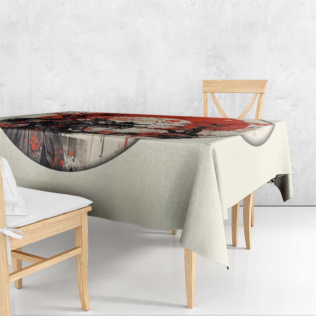 Samurai Warrior Japan Tablecloth Red-blossomed Tree Classic Japanese Stylized LT14 - Polynesian Pride