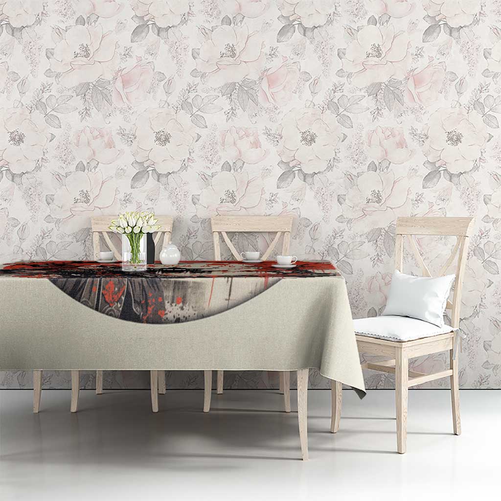 Samurai Warrior Japan Tablecloth Red-blossomed Tree Classic Japanese Stylized LT14 - Polynesian Pride