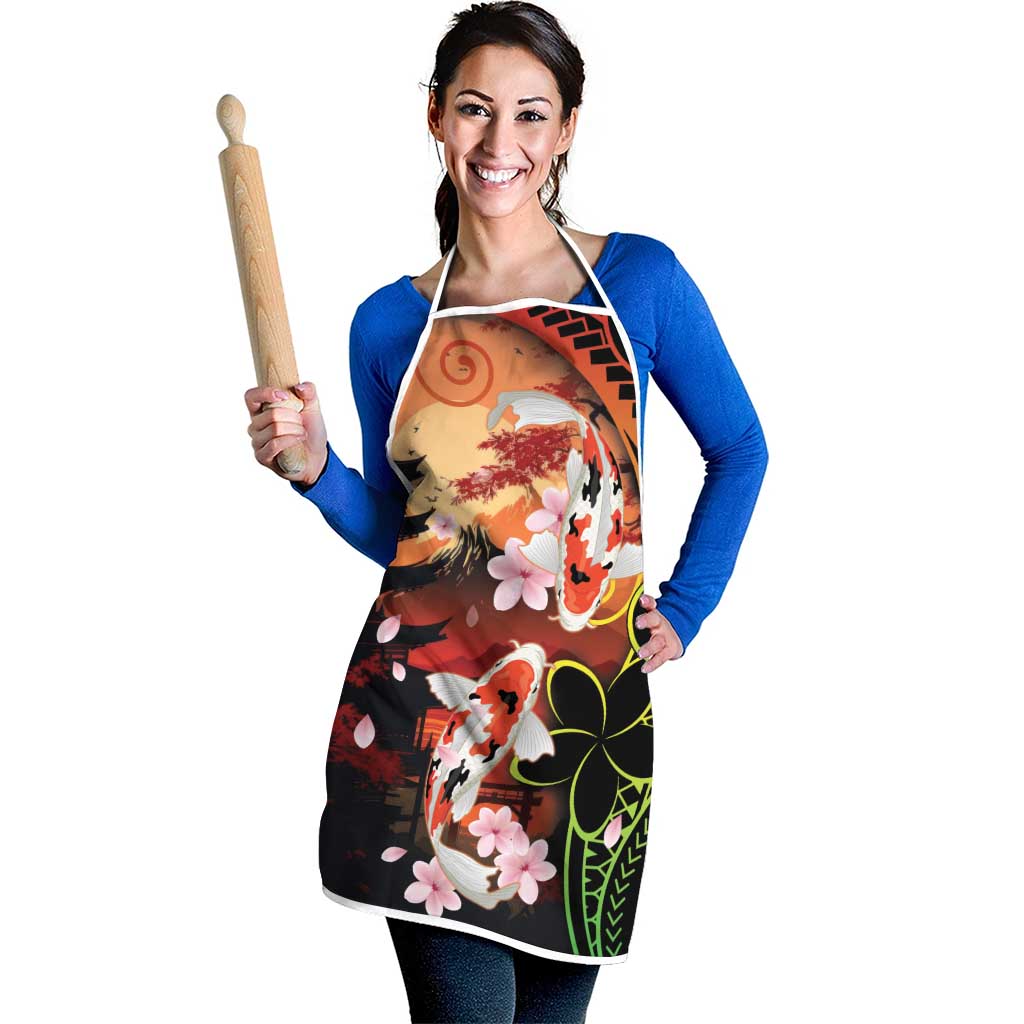 Hawaiian and Japanese Apron Koi Fish With Kanaka Polynesian Tattoo - Polynesian Pride