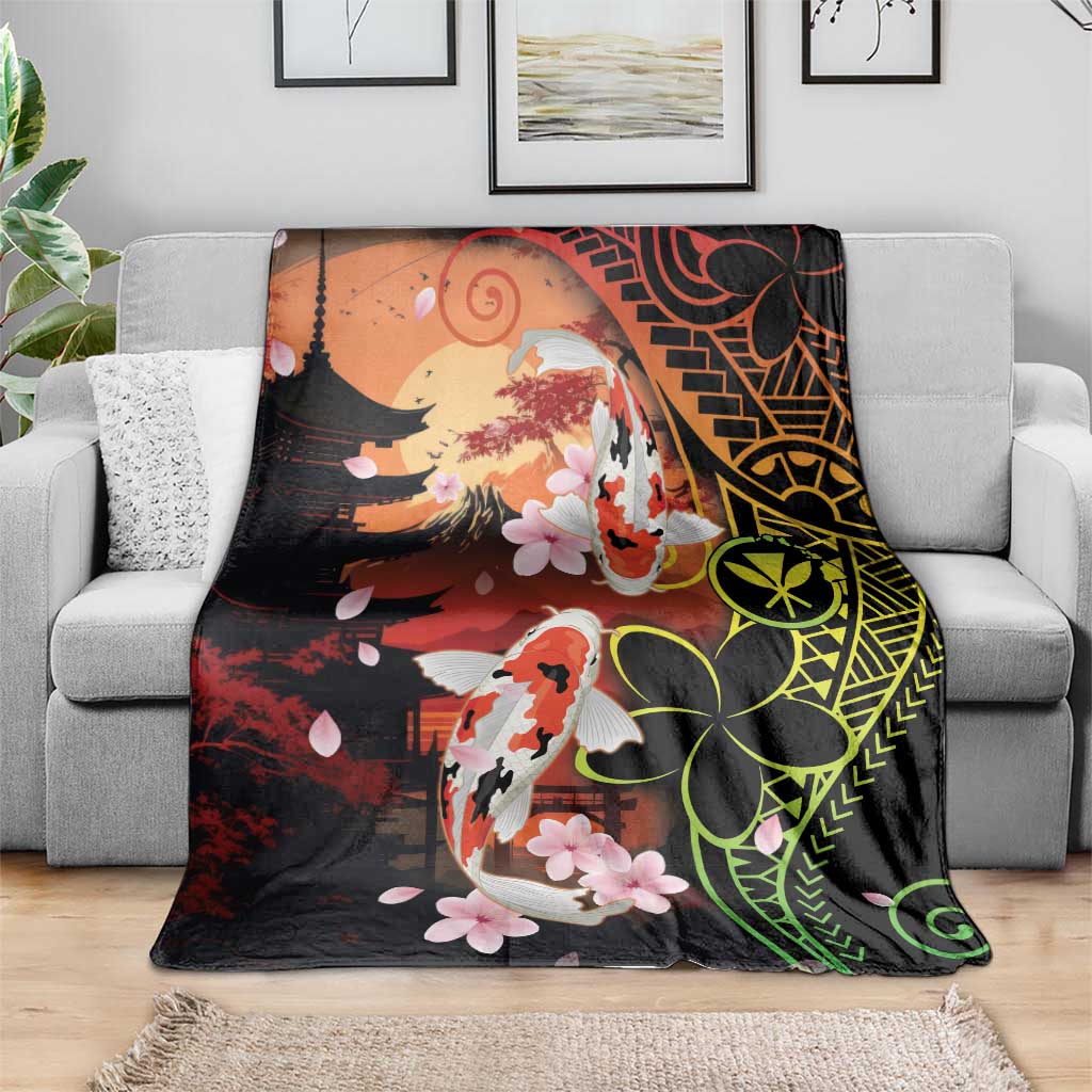 Hawaiian and Japanese Blanket Koi Fish With Kanaka Polynesian Tattoo - Polynesian Pride