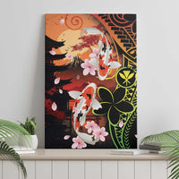 Hawaiian and Japanese Canvas Wall Art Koi Fish With Kanaka Polynesian Tattoo - Polynesian Pride