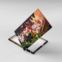 Hawaiian and Japanese Canvas Wall Art Koi Fish With Kanaka Polynesian Tattoo - Polynesian Pride