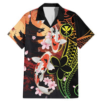 Hawaiian and Japanese Family Matching Mermaid Dress and Hawaiian Shirt Koi Fish With Kanaka Polynesian Tattoo - Polynesian Pride