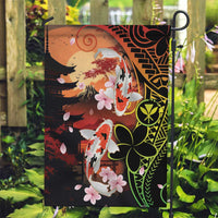 Hawaiian and Japanese Garden Flag Koi Fish With Kanaka Polynesian Tattoo - Polynesian Pride