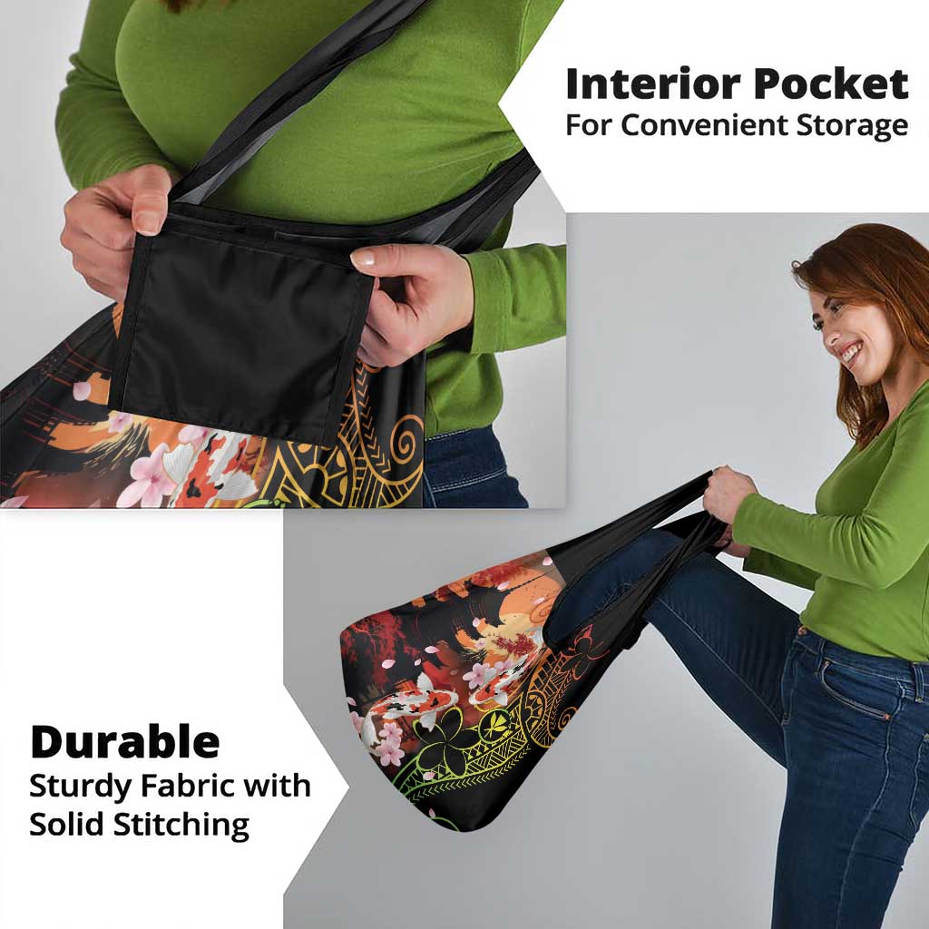 Hawaiian and Japanese Grocery Bag Koi Fish With Kanaka Polynesian Tattoo - Polynesian Pride