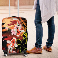 Hawaiian and Japanese Luggage Cover Koi Fish With Kanaka Polynesian Tattoo - Polynesian Pride