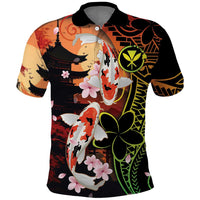 Hawaiian and Japanese Polo Shirt Koi Fish With Kanaka Polynesian Tattoo - Polynesian Pride