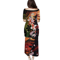 Hawaiian and Japanese Puletasi Koi Fish With Kanaka Polynesian Tattoo - Polynesian Pride