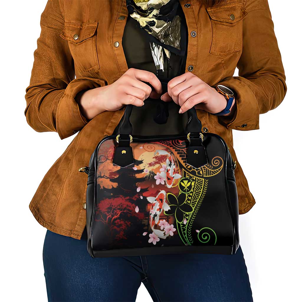 Hawaiian and Japanese Shoulder Handbag Koi Fish With Kanaka Polynesian Tattoo - Polynesian Pride