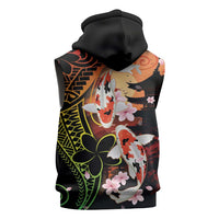 Hawaiian and Japanese Sleeveless Hoodie Koi Fish With Kanaka Polynesian Tattoo LT14 - Polynesian Pride