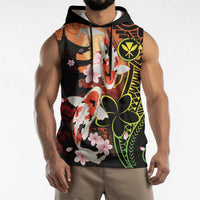 Hawaiian and Japanese Sleeveless Hoodie Koi Fish With Kanaka Polynesian Tattoo LT14 - Polynesian Pride