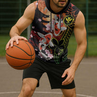 Hawaiian and Japanese Sleeveless Hoodie Koi Fish With Kanaka Polynesian Tattoo LT14 - Polynesian Pride