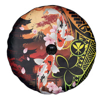Hawaiian and Japanese Spare Tire Cover Koi Fish With Kanaka Polynesian Tattoo - Polynesian Pride