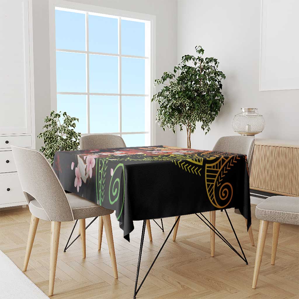 Hawaiian and Japanese Tablecloth Koi Fish With Kanaka Polynesian Tattoo - Polynesian Pride