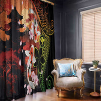 Hawaiian and Japanese Window Curtain Koi Fish With Kanaka Polynesian Tattoo - Polynesian Pride