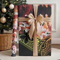 Hawaiian and Japanese Wrapping Paper Kanaka With Koi Fish Polynesian Tattoo LT14 - Polynesian Pride