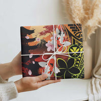 Hawaiian and Japanese Wrapping Paper Kanaka With Koi Fish Polynesian Tattoo LT14 - Polynesian Pride