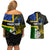 Personalised South Sea Islanders Couples Matching Off Shoulder Short Dress and Hawaiian Shirt Kanakas With New Caledonia Coat Of Arms LT14 - Polynesian Pride