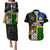 Personalised South Sea Islanders Couples Matching Puletasi Dress and Hawaiian Shirt Kanakas With New Caledonia Coat Of Arms LT14 Black - Polynesian Pride