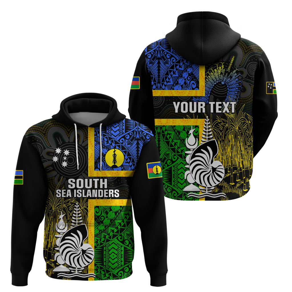 Personalised South Sea Islanders Hoodie Kanakas With New Caledonia Coat Of Arms LT14 - Polynesian Pride