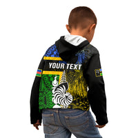 Personalised South Sea Islanders Kid Hoodie Kanakas With New Caledonia Coat Of Arms LT14 - Polynesian Pride