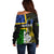 Personalised South Sea Islanders Off Shoulder Sweater Kanakas With New Caledonia Coat Of Arms LT14 - Polynesian Pride