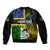 Personalised South Sea Islanders Sleeve Zip Bomber Jacket Kanakas With New Caledonia Coat Of Arms LT14 - Polynesian Pride