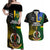 Personalised South Sea Islanders Couples Matching Off Shoulder Maxi Dress and Hawaiian Shirt Kanakas With Vanuatu Coat Of Arms LT14 Black - Polynesian Pride