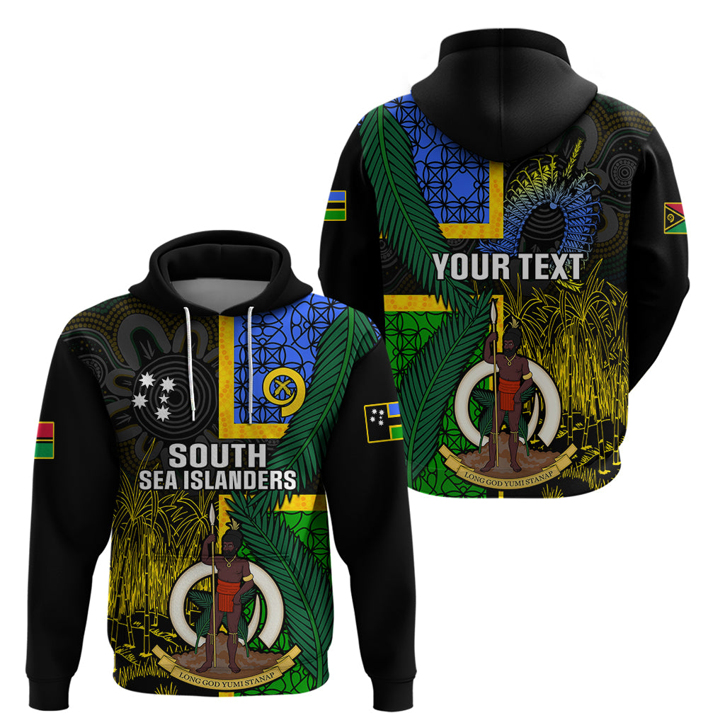Personalised South Sea Islanders Hoodie Kanakas With Vanuatu Coat Of Arms LT14 - Polynesian Pride