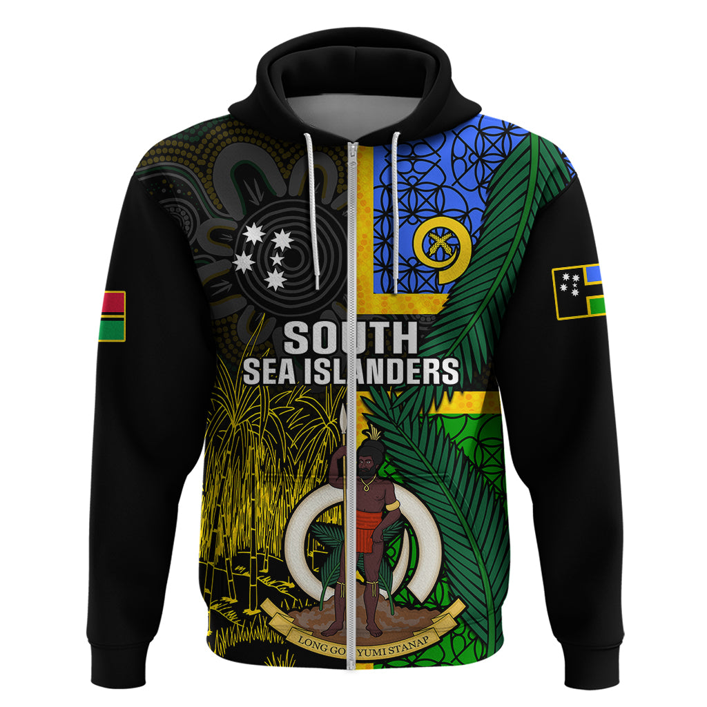 Personalised South Sea Islanders Hoodie Kanakas With Vanuatu Coat Of Arms LT14 - Polynesian Pride