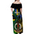 Personalised South Sea Islanders Off Shoulder Maxi Dress Kanakas With Vanuatu Coat Of Arms LT14 - Polynesian Pride