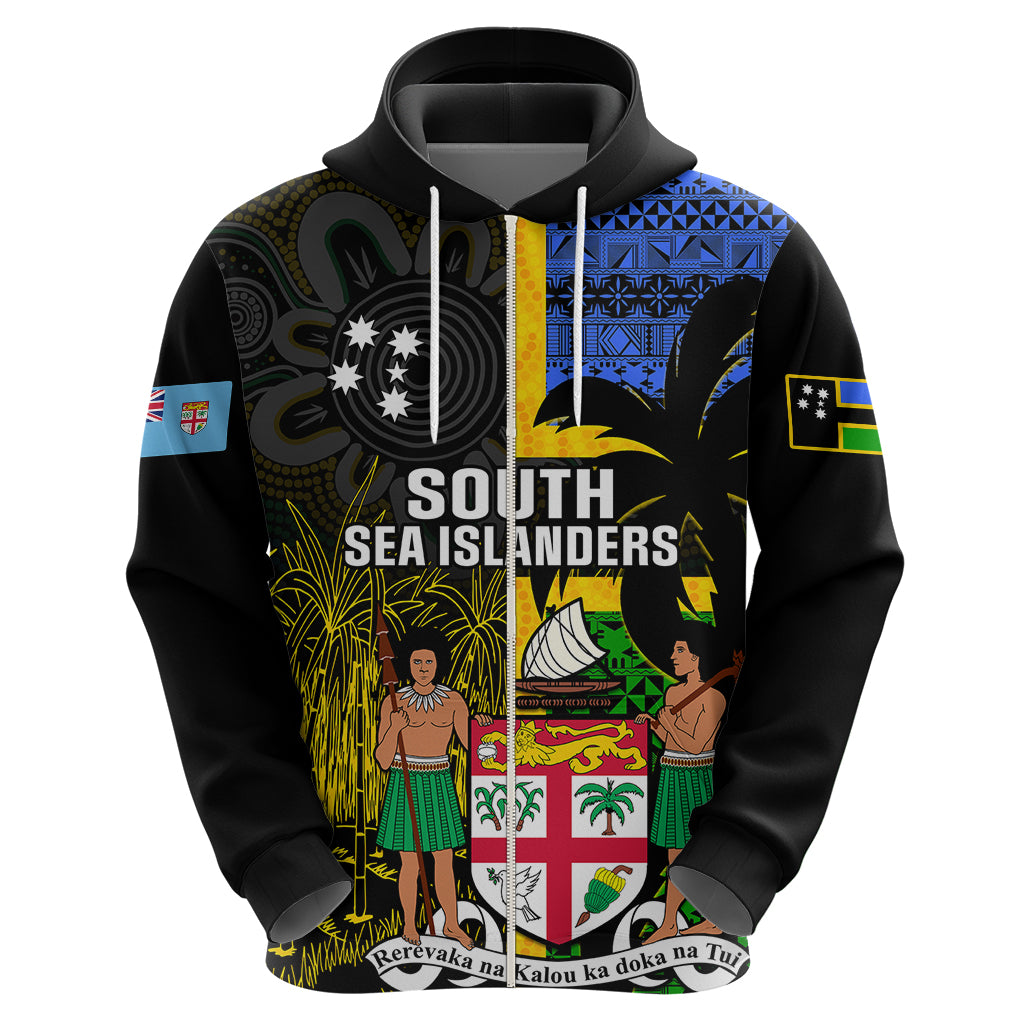Personalised South Sea Islanders Hoodie Kanakas With Fiji Coat Of Arms LT14 - Polynesian Pride