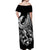 Personalised Polynesia Off Shoulder Maxi Dress Fish Hook Tattoo Go Fishing Polynesian Pattern Black LT14 - Polynesian Pride