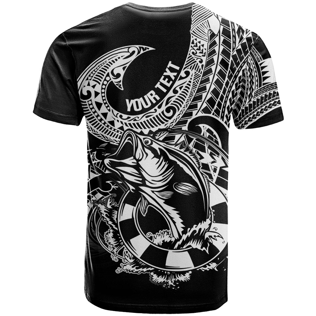 Personalised Polynesia T Shirt Fish Hook Tattoo Go Fishing Polynesian Pattern Black LT14 - Polynesian Pride