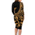 polynesia-family-matching-long-sleeve-bodycon-dress-and-hawaiian-shirt-fish-hook-tattoo-go-fishing-polynesian-pattern-gold