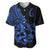 Polynesia Baseball Jersey Fish Hook Tattoo Go Fishing Polynesian Pattern Blue LT14 Blue - Polynesian Pride