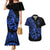 Polynesia Couples Matching Mermaid Dress and Hawaiian Shirt Fish Hook Tattoo Go Fishing Polynesian Pattern Blue LT14 Blue - Polynesian Pride