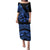 Polynesia Family Matching Puletasi Dress and Hawaiian Shirt Fish Hook Tattoo Go Fishing Polynesian Pattern Blue LT14 Mom's Dress Blue - Polynesian Pride