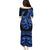 Polynesia Family Matching Puletasi Dress and Hawaiian Shirt Fish Hook Tattoo Go Fishing Polynesian Pattern Blue LT14 - Polynesian Pride