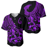 Polynesia Baseball Jersey Fish Hook Tattoo Go Fishing Polynesian Pattern Purple LT14 - Polynesian Pride
