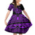 Polynesia Family Matching Puletasi Dress and Hawaiian Shirt Fish Hook Tattoo Go Fishing Polynesian Pattern Purple LT14 Daughter's Dress Purple - Polynesian Pride