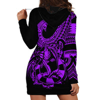 Polynesia Hoodie Dress Fish Hook Tattoo Go Fishing Polynesian Pattern Purple LT14 - Polynesian Pride