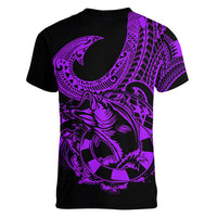 polynesia-women-v-neck-t-shirt-fish-hook-tattoo-go-fishing-polynesian-pattern-purple