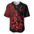 Polynesia Baseball Jersey Fish Hook Tattoo Go Fishing Polynesian Pattern Red LT14 Red - Polynesian Pride