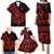 Polynesia Family Matching Puletasi Dress and Hawaiian Shirt Fish Hook Tattoo Go Fishing Polynesian Pattern Red LT14 - Polynesian Pride