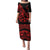 Polynesia Family Matching Puletasi Dress and Hawaiian Shirt Fish Hook Tattoo Go Fishing Polynesian Pattern Red LT14 Mom's Dress Red - Polynesian Pride