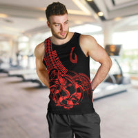 Polynesia Men Tank Top Fish Hook Tattoo Go Fishing Polynesian Pattern Red LT14 - Polynesian Pride